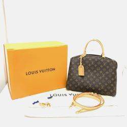 Pre Owned Louis Vuitton Grand Palais MM Brown Monogram Canvas Top Handle Bag