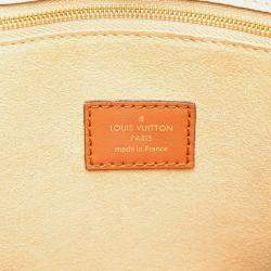Pre Owned Louis Vuitton On My Side MM Galle, Gray Beige Monogram Leather Top Handle Bag
