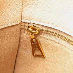 Pre Owned Louis Vuitton On My Side MM Galle, Gray Beige Monogram Leather Top Handle Bag