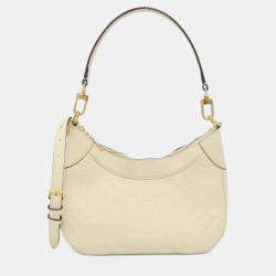 Pre Owned Louis Vuitton Bagatelle Cream Monogram Empreinte Leather Shoulder Bag