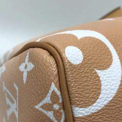 Pre Owned Louis Vuitton Speedy Bandouliere 25 Monogram Giant Gradient Blue Pink Coated Canvas Boston Bag