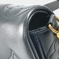 Pre Owned Louis Vuitton Monogram Bubblegram Black Leather Wallet-On-Strap