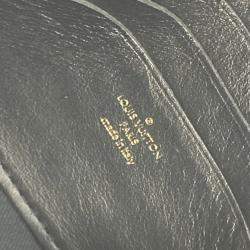 Pre Owned Louis Vuitton Monogram Bubblegram Black Leather Wallet-On-Strap