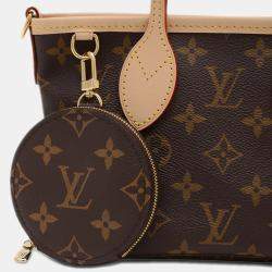 Pre Owned Louis Vuitton Neverfull BB Brown Monogram Coated Canvas Tote Bag