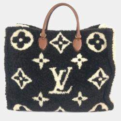 Pre Owned Louis Vuitton OnTheGo GM Brown Monogram Teddy Fur Tote Bag