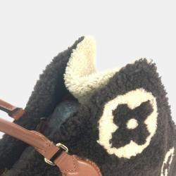 Pre Owned Louis Vuitton OnTheGo GM Brown Monogram Teddy Fur Tote Bag