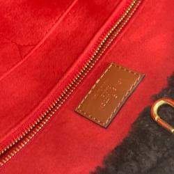 Pre Owned Louis Vuitton OnTheGo GM Brown Monogram Teddy Fur Tote Bag