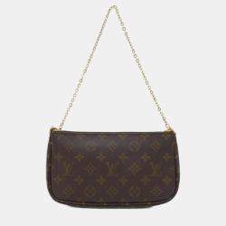 Pre Owned Louis Vuitton Multi Pochette Accessoires Brown Monogram Coated Canvas Shoulder Bag