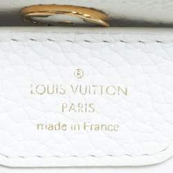 Pre Owned Louis Vuitton White Leather Capucines BB Bag