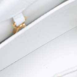 Pre Owned Louis Vuitton White Leather Capucines BB Bag
