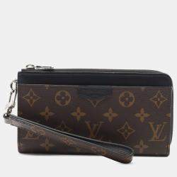 Pre Owned Louis Vuitton Brown Monogram Macassar Zippy Dragonne Wallet