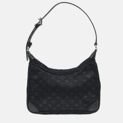 Pre Owned Louis Vuitton Black Monogram Satin Little Boulogne Handbag