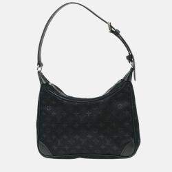 Pre Owned Louis Vuitton Black Monogram Satin Little Boulogne Handbag