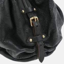 Pre Owned Louis Vuitton Mahina Black Leather Hobo Bag