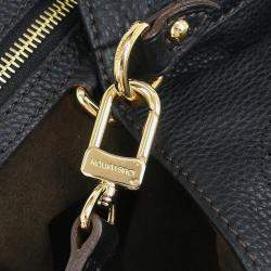 Pre Owned Louis Vuitton Mahina Black Leather Hobo Bag
