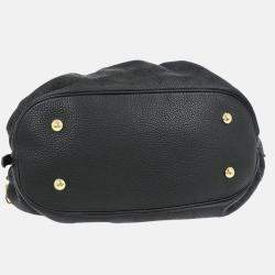 Pre Owned Louis Vuitton Mahina Black Leather Hobo Bag
