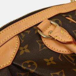 Pre Owned Louis Vuitton Monogram Tivoli PM Brown Coated Canvas Shoulder Bag