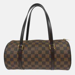 Pre Owned Louis Vuitton Papillon 30 Damier Ebene Coated Canvas Boston Bag