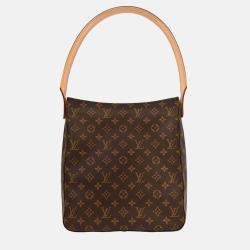 Pre Owned Louis Vuitton Monogram Looping GM Brown Coated Canvas Shoulder Bag