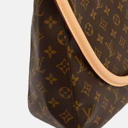 Pre Owned Louis Vuitton Monogram Looping GM Brown Coated Canvas Shoulder Bag