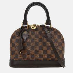 Pre Owned Louis Vuitton Alma BB Brown Damier Canvas Handbag