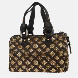 Pre Owned Louis Vuitton Speedy 30 Gold Sequin Monogram Eclipse Handbag