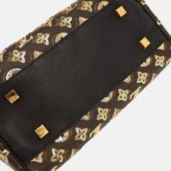 Pre Owned Louis Vuitton Speedy 30 Gold Sequin Monogram Eclipse Handbag