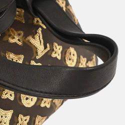 Pre Owned Louis Vuitton Speedy 30 Gold Sequin Monogram Eclipse Handbag