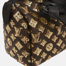 Pre Owned Louis Vuitton Speedy 30 Gold Sequin Monogram Eclipse Handbag