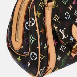 Pre Owned Louis Vuitton Priscilla Black Monogram Multicolor Handbag