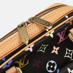 Pre Owned Louis Vuitton Priscilla Black Monogram Multicolor Handbag