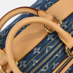 Pre Owned Louis Vuitton Neo Speedy Blue Monogram Denim Handbag