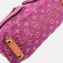 Pre Owned Louis Vuitton Baggy PM Pink Monogram Denim Shoulder Bag