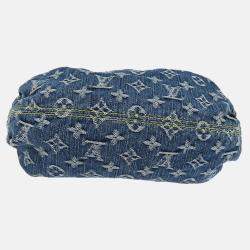 Pre Owned Louis Vuitton Pleaty Blue Monogram Denim Handbag