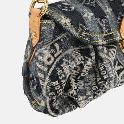 Pre Owned Louis Vuitton Mini Pleaty Raye Blue Monogram Denim Handbag