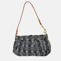 Pre Owned Louis Vuitton Mini Pleaty Raye Blue Monogram Denim Handbag