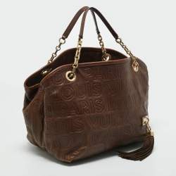 Pre Owned Louis Vuitton Brown Leather Paris Souple Whisper PM Bag