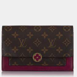 Pre Owned Louis Vuitton Brown Monogram Flore Wallet On Chain