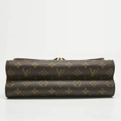 Pre Owned Louis Vuitton Cream Monogram Canvas and Python Victoire Bag