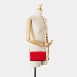 Pre Owned Louis Vuitton Red Monogram Vernis Pochette Felicie