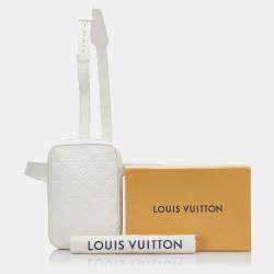 Pre Owned Louis Vuitton White Monogram Taurillon Utility Side 