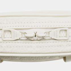 Pre Owned Louis Vuitton White Monogram Taurillon Utility Side 
