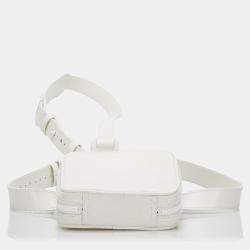 Pre Owned Louis Vuitton White Monogram Taurillon Utility Side 