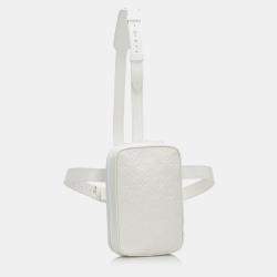 Pre Owned Louis Vuitton White Monogram Taurillon Utility Side 