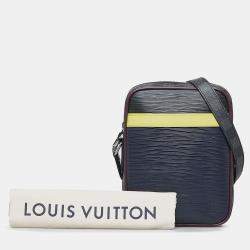 Pre Owned Louis Vuitton Blue Epi Damier Graphite Danube Slim