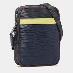 Pre Owned Louis Vuitton Blue Epi Damier Graphite Danube Slim