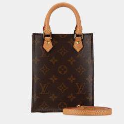 Pre Owned Louis Vuitton Brown Monogram Petit Sac Plat