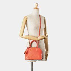 Pre Owned Louis Vuitton Orange Monogram Vernis Alma BB