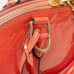 Pre Owned Louis Vuitton Orange Monogram Vernis Alma BB
