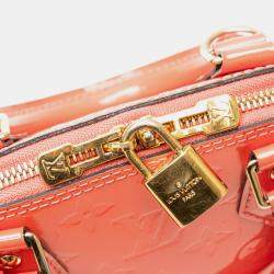 Pre Owned Louis Vuitton Orange Monogram Vernis Alma BB